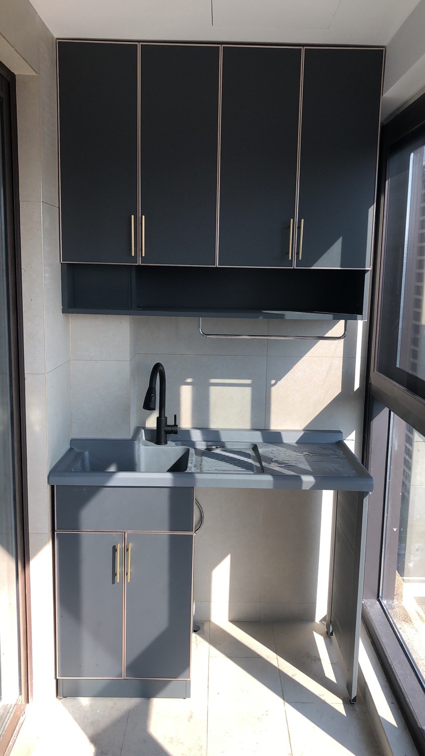 石英石一体洗衣机组合柜铝合金洗衣机柜阳台储物柜洗脸盆浴室柜