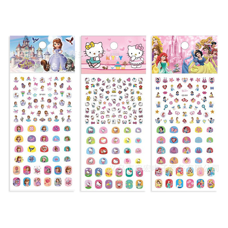 Nail Cartoon Stickers KT Ice Pig Princess Children's Nail Stickers Male and Female Cute Baby Kindergarten Reward Stickers