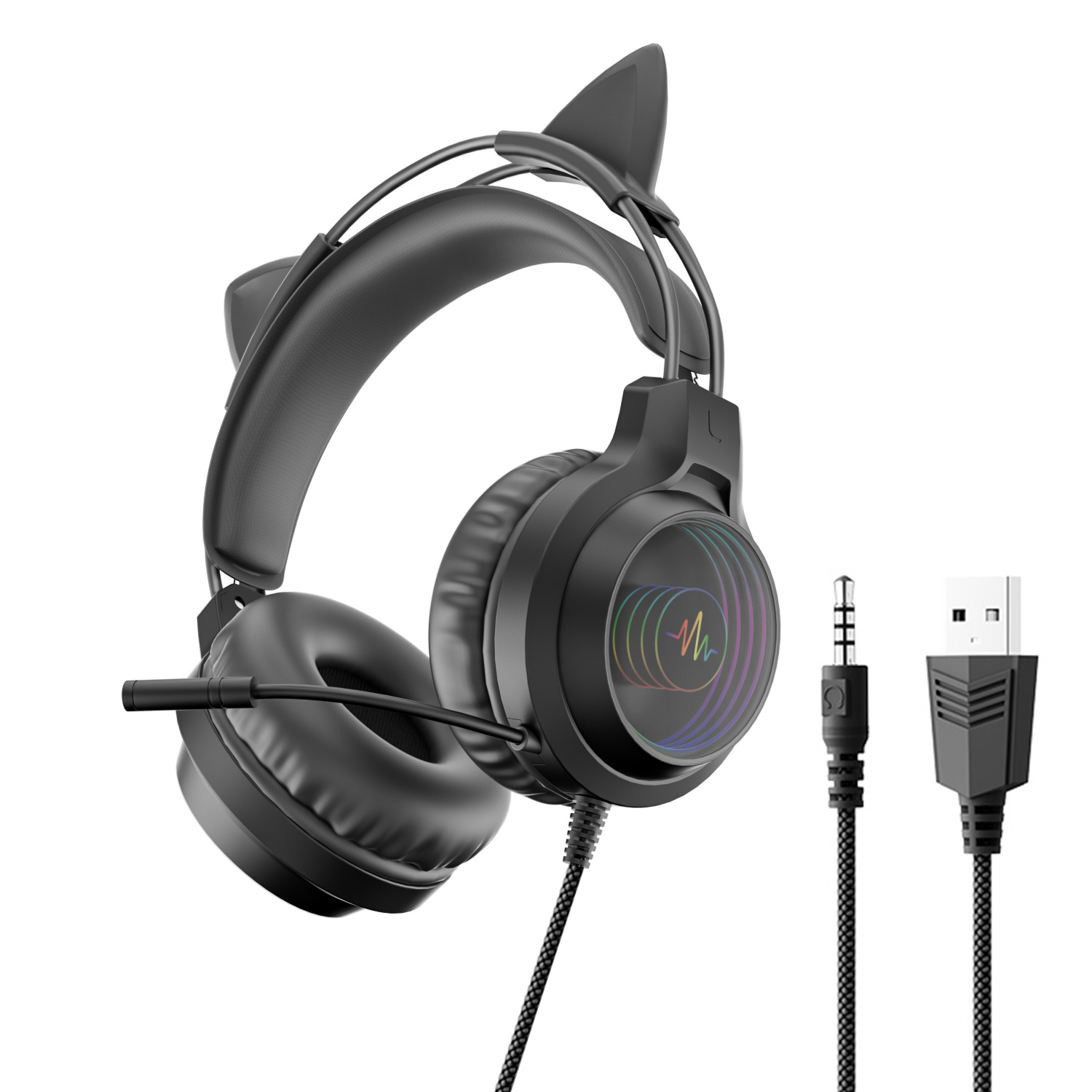 Sy-G40 Cross-Border Hot Cat Ear Gaming Headset Computer Student Headset Headset Wired Game Headset Wholesale