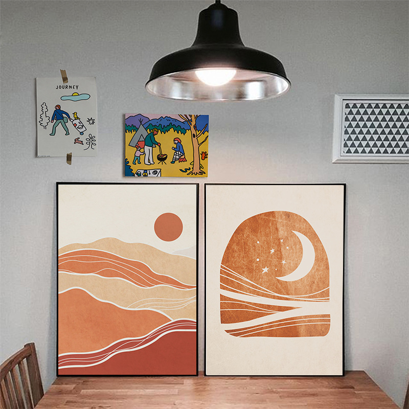 新款客厅装饰画 ins风抽象艺术画莫兰迪色卧室床头挂画餐厅墙壁画