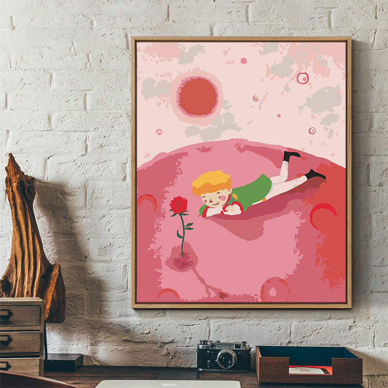 数字油画diy填色涂色小学生卡通小王子治愈手工画画填充画油彩画