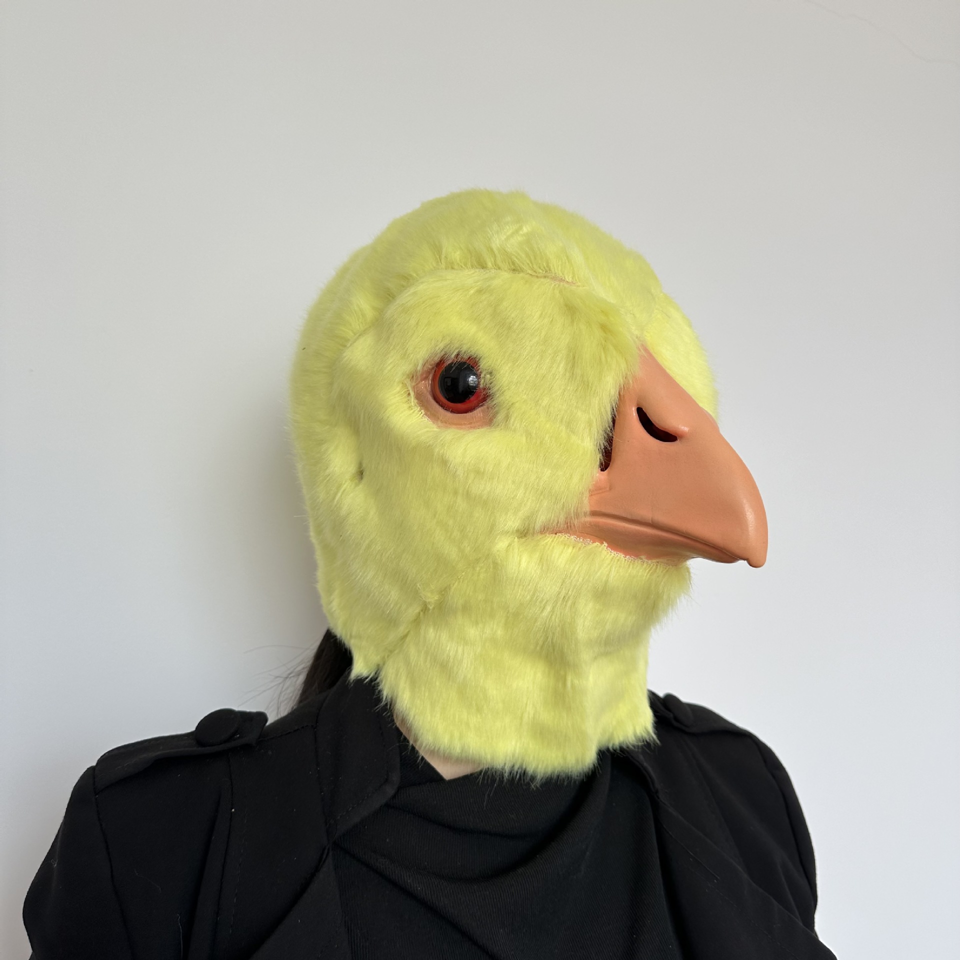 万圣节动物小黄鸡面具乳胶头套化妆舞会道具抖音小鸡舞同款面具