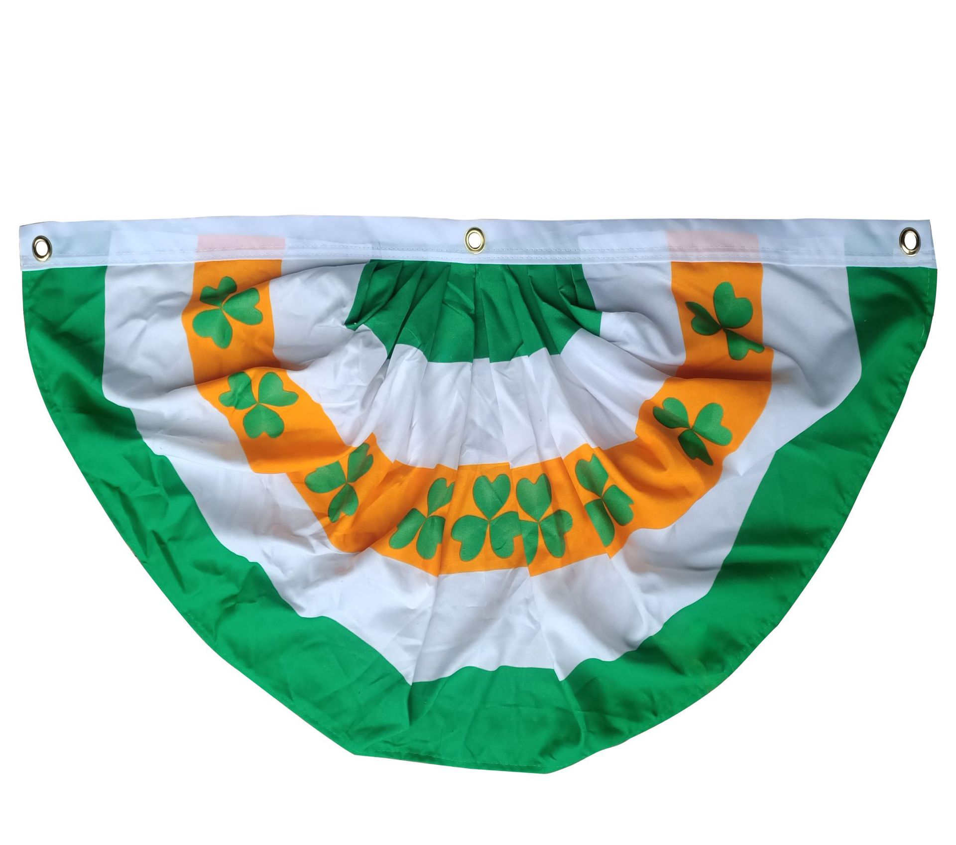 圣帕特里克节扇形旗狂欢节半圆旗三叶草旗群爱尔兰国庆-阿里巴巴