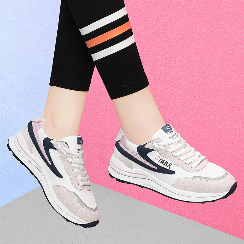 n671运动单鞋女透气大码流行学生四季轻质轻便正品网红外贸减震