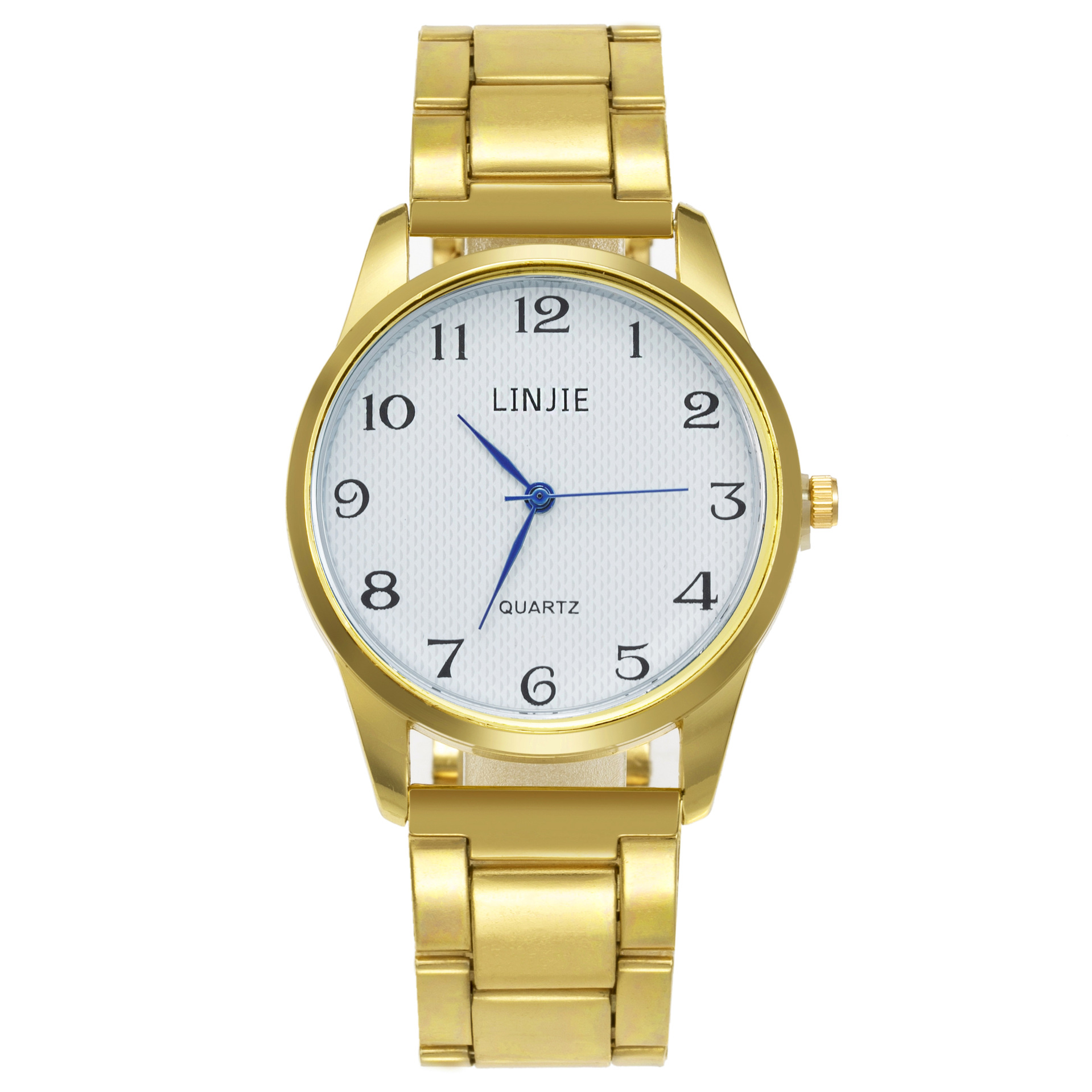 外贸热销时尚手表潮流简约男士手表数字刻度石英表合金带时装腕表