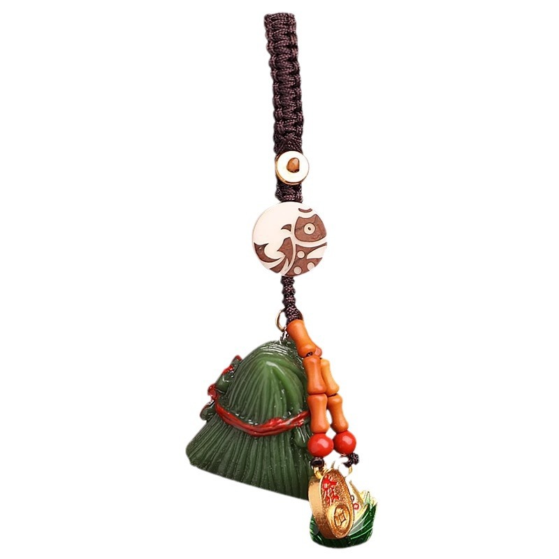 [Duanyang Blessing] Dragon Boat Festival Small Zongzi Keychain Pendant Middle School Entrance Examination Inspirational Red Rope Creative and Refined Gift