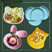 卡通餐盘陶瓷饭盘沙拉盘兔子分格盘大象熊猫盘创新不规则型饺子盘