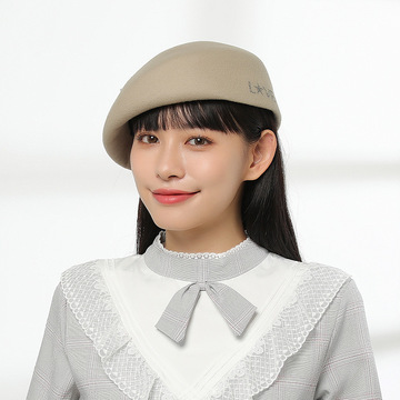 秋冬日韩网红同款贝雷帽子女保暖百搭画家帽减龄羊毛呢报童帽批发