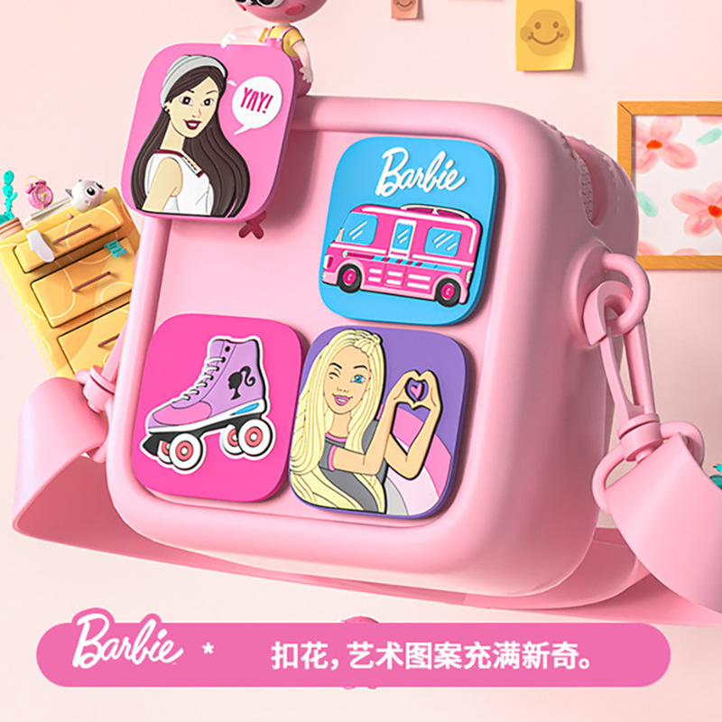 Barbies Barbie Shoulder Bag Wholesale Children's Bag Cartoon Ins Creative Clasp Flower Mini Girl's Crossbody Bag