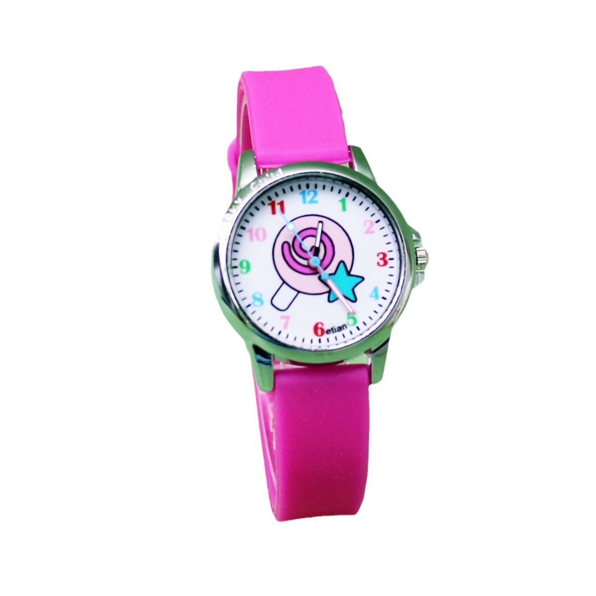 Korean Style Fashion New Watch Children Girl Cute Student Watch Casual Lollipop Silicone Cartoon Watch Mixed Wholesale