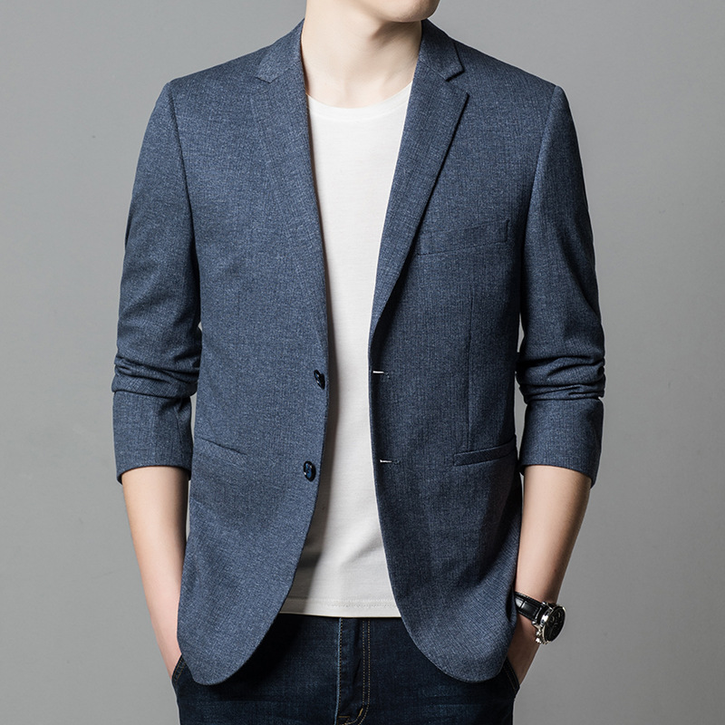 品牌男式休闲西服春秋季新款中年男士爸爸装潮流百搭单西装外套