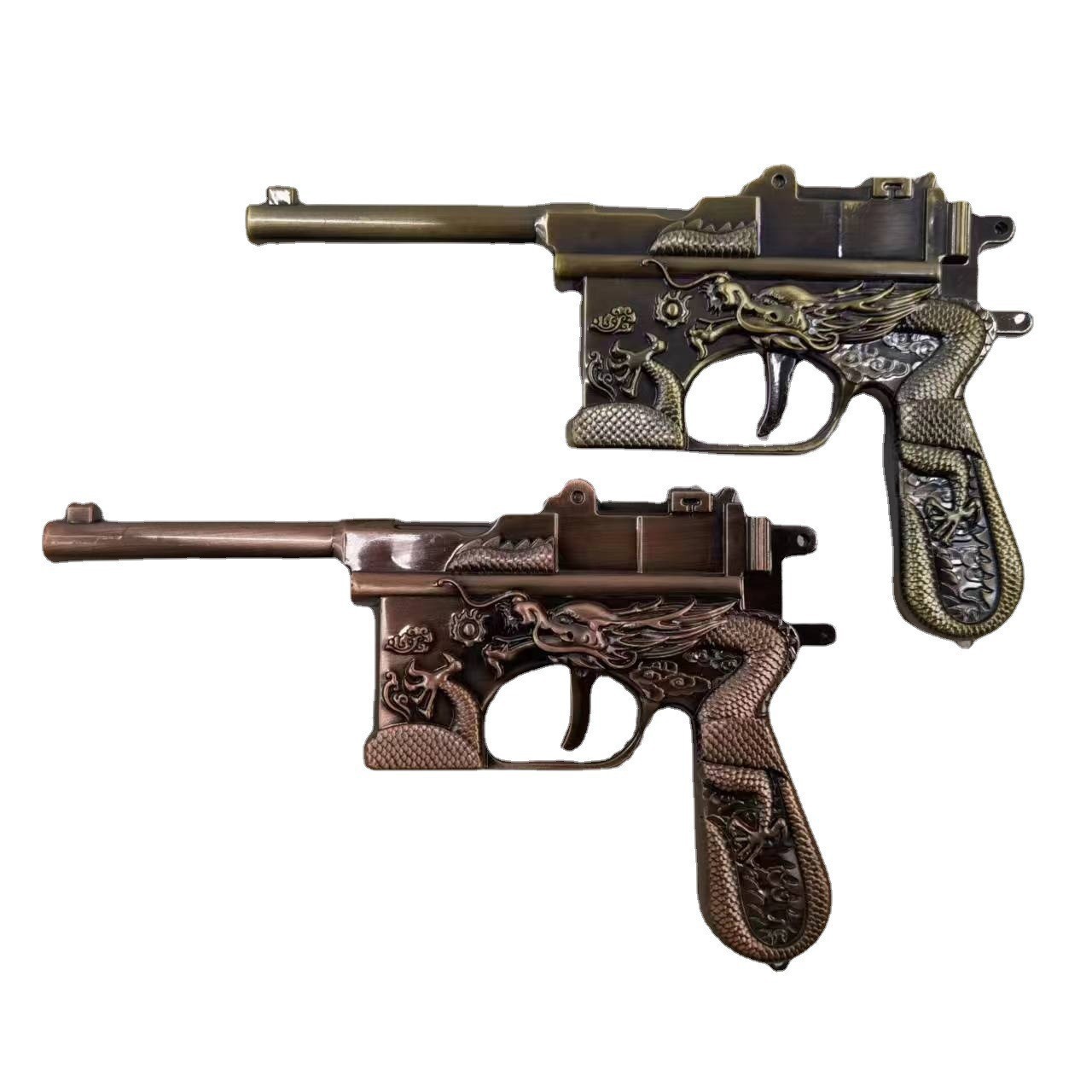 仿金属玩具毛瑟枪影视道具旅游景点玩具展示龙纹驳壳枪模型-阿里巴巴