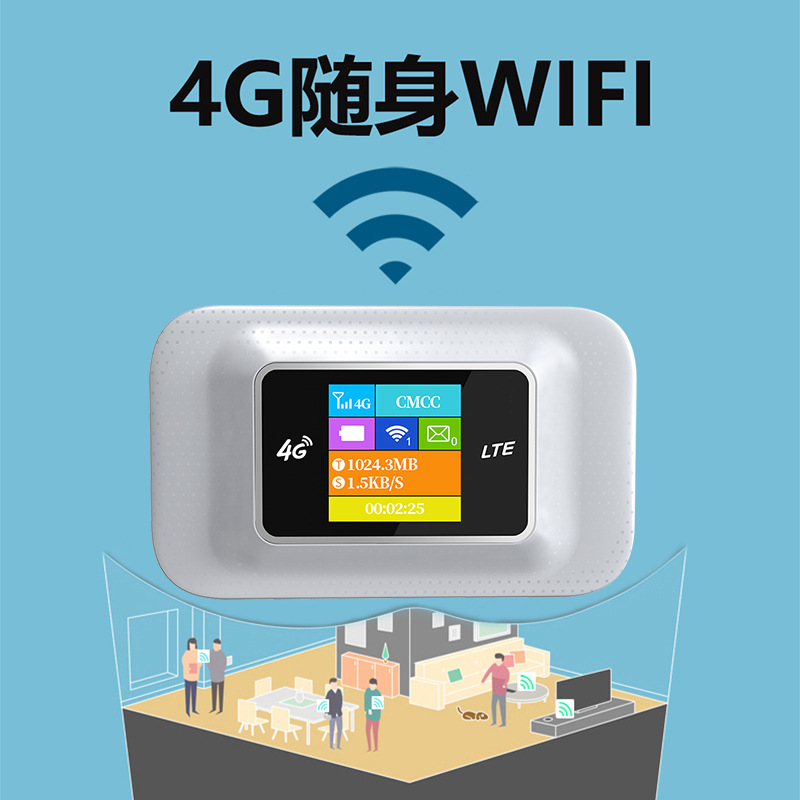 4g随身wifi插卡版无线路由器五模全网通上网宝亚非欧英文2100电池