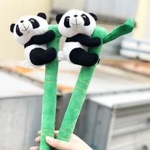 Panda plush toys panda holding bamboo cute cartoon doll跨境