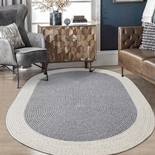 现代简约编织地毯客厅茶几沙发垫轻奢北欧圆形卧室阳台床边毯地垫