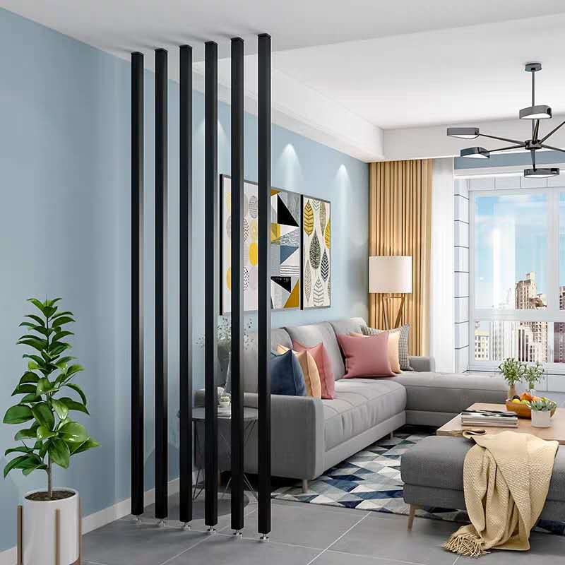 北欧简约木条格栅装饰客厅进门屏风隔断卫生间玄关实木条立柱隔断