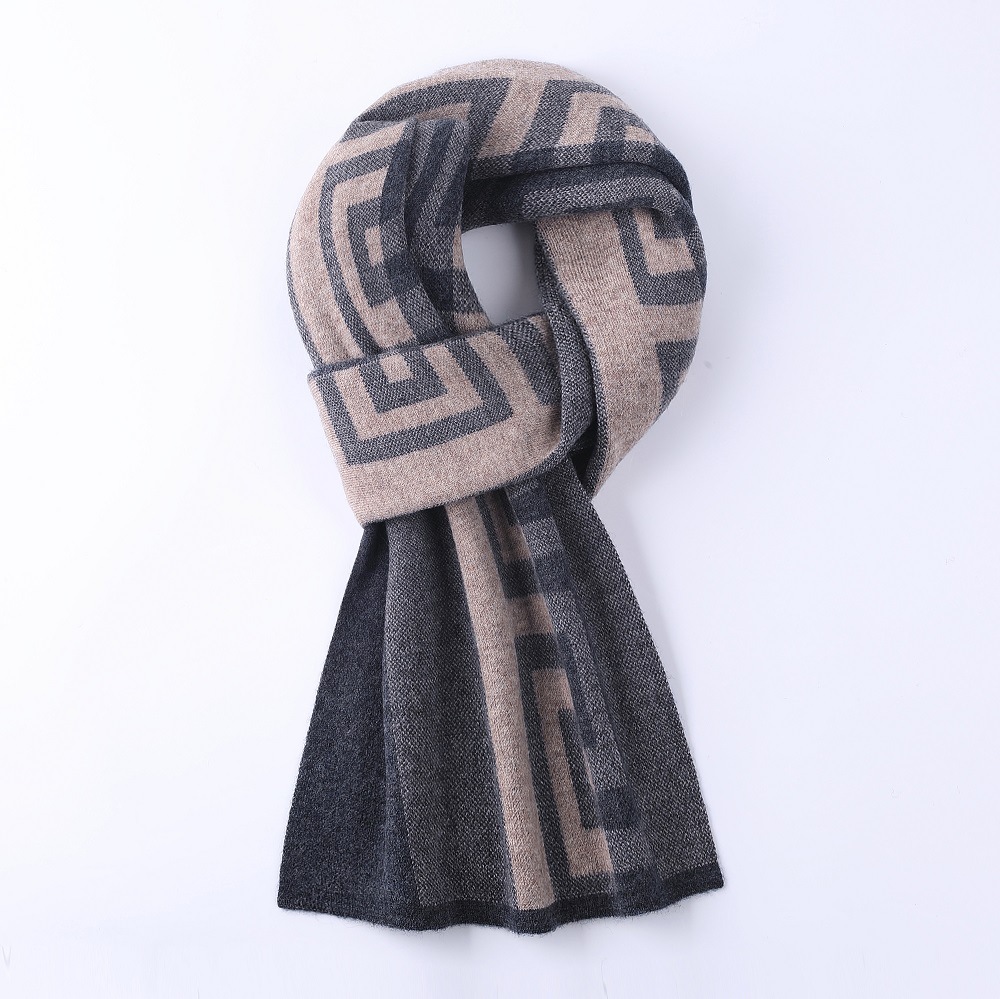 国潮格子围巾男士冬季披肩两用情侣韩版百搭高档送男友纯羊毛围脖