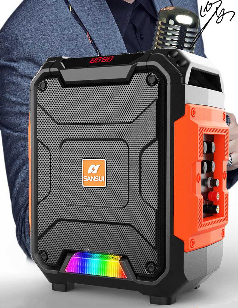 山水d8背包网红直播派对音响 双无线麦k歌声卡一体机户外演出音箱