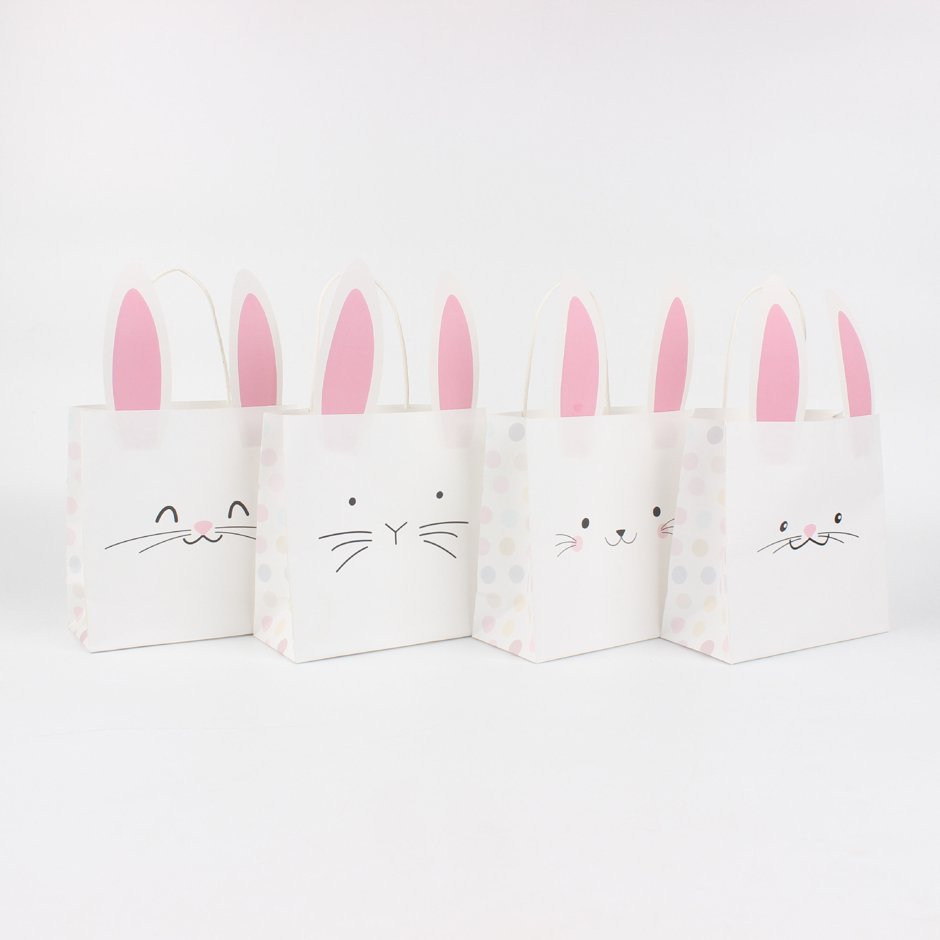 Amazon Hot Selling Easter Rabbit Ears Cartoon Gift Bag Tote Bag Creative Exquisite Paper Packaging Bags