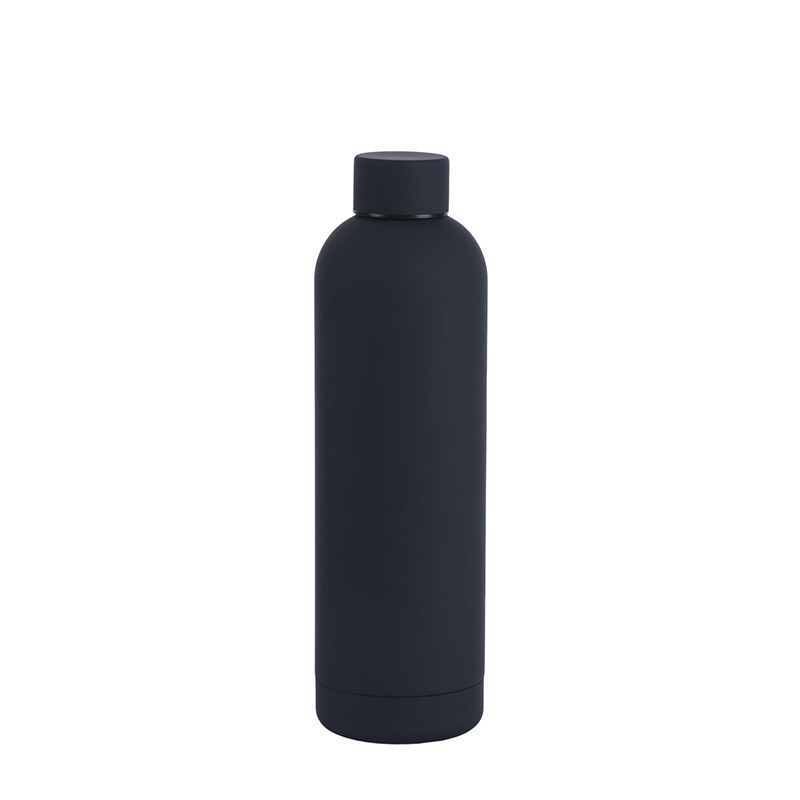 Exclusive for Cross-Border a Narrow Mouthed Bottle 304 Stainless Steel Outdoor Frosted Water Bottle Sports Water Cup Rubber Paint Thermos Cup Wholesale