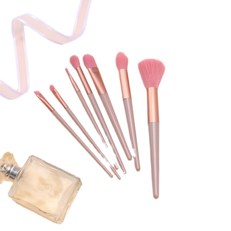 Ins Super Popular Nude Pink 7 12 Makeup Brushes Set Super Soft Powder Brush Eye Shadow Brush Beginner Beauty Tools