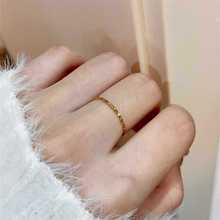 不掉色!0.5mm巨细素圈戒指女叠戴食指戒钛钢指环尾戒百搭闺蜜戒