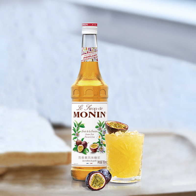 送配方monin莫林百香果糖浆浓缩果露700ml调咖啡鸡尾酒饮料原配料