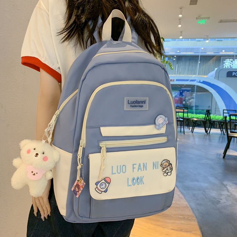 School Season 2022 Summer New Schoolbag Female Junior High School Student Korean Style Girl Backpack Large Capacity Student Backpack Fashion