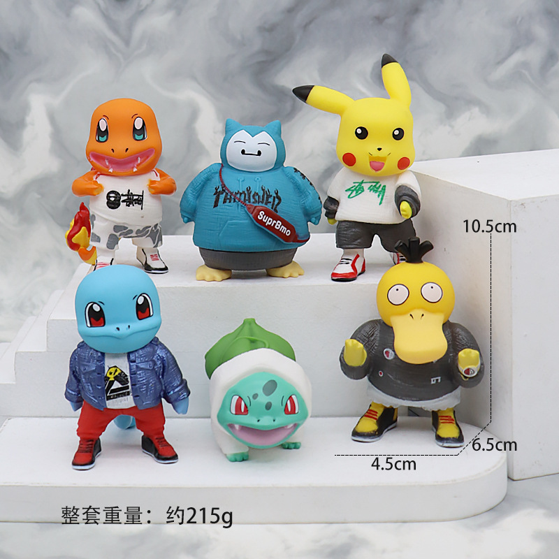 5 Generation 6 Pet Elf Anime Garage Kits Trendy Clothes Pikachu Psyduck Charmander Pokémon Fashion Play