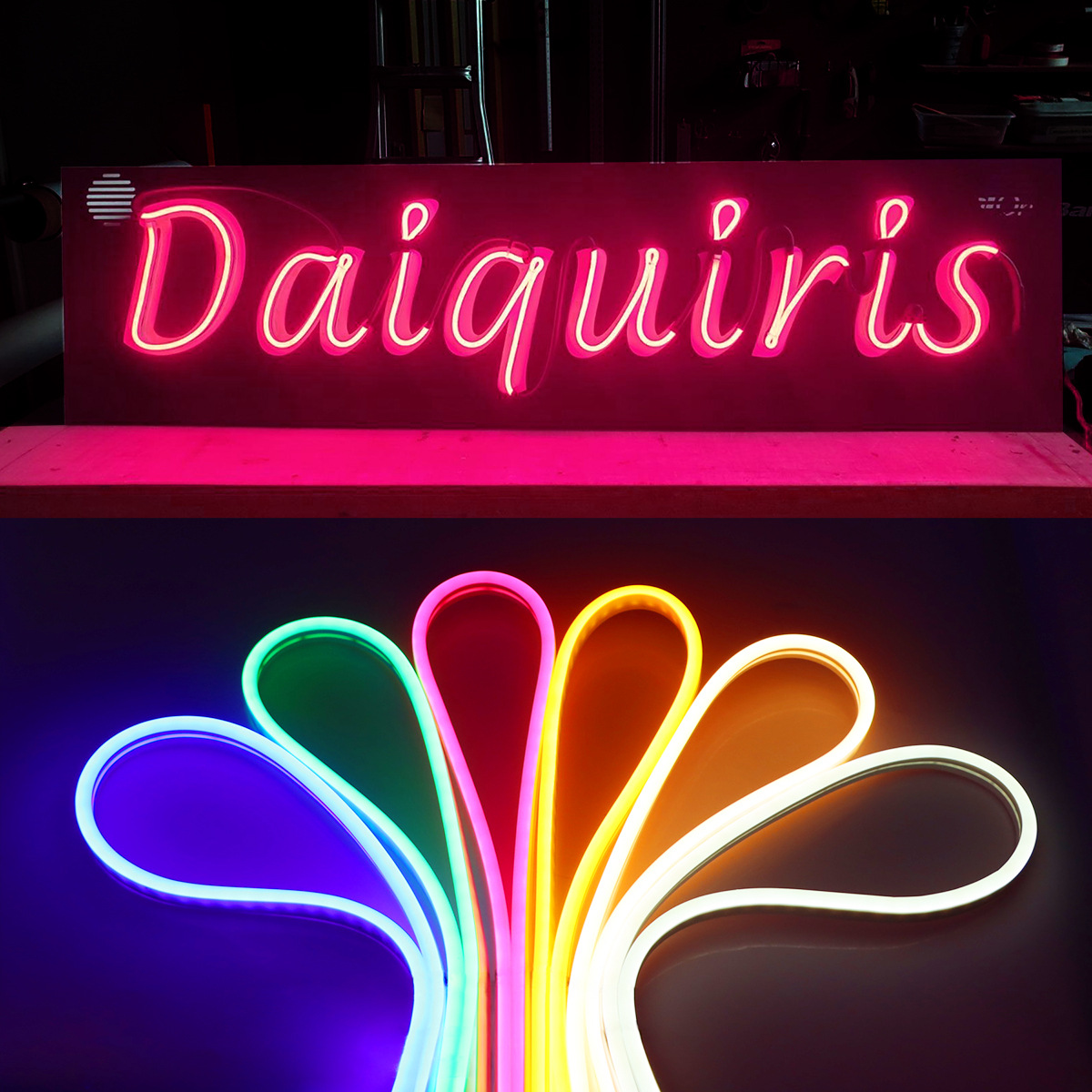 防水led霓虹灯标志条灵活12v灯厨柜卧室圣诞节diy制作徽标装饰灯