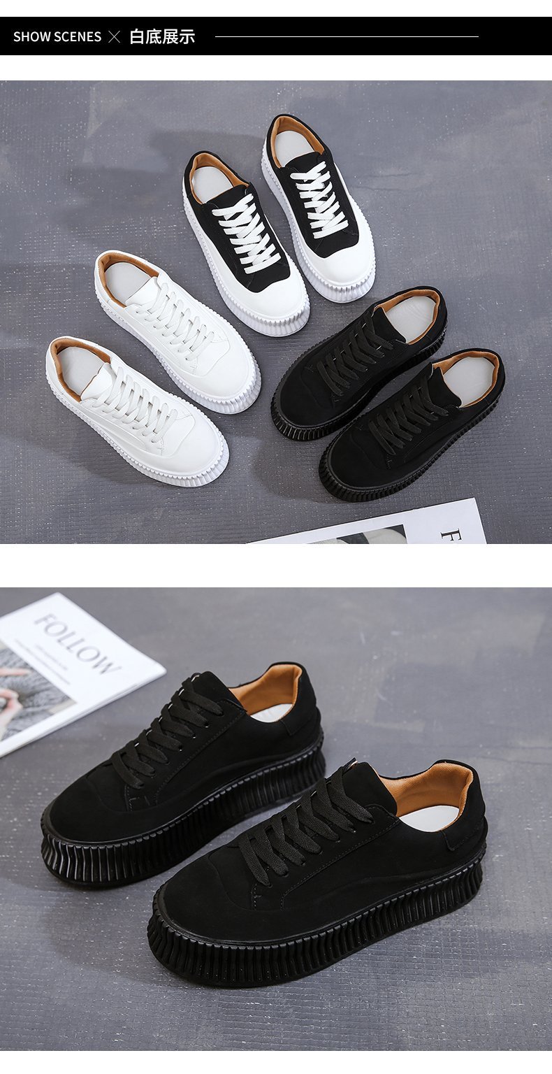 2021春季新款饼干鞋jilsander厚底鞋女绑带休闲高帮松糕小白鞋女