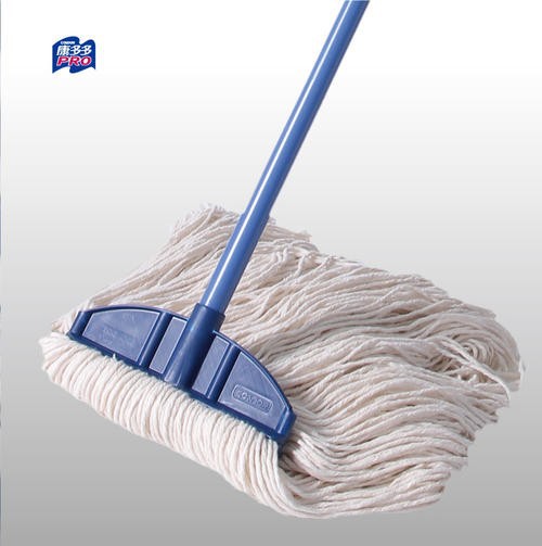 拼拼多货源老式保洁专用自拧水棉线吸水拖把塑料夹固式拖把
