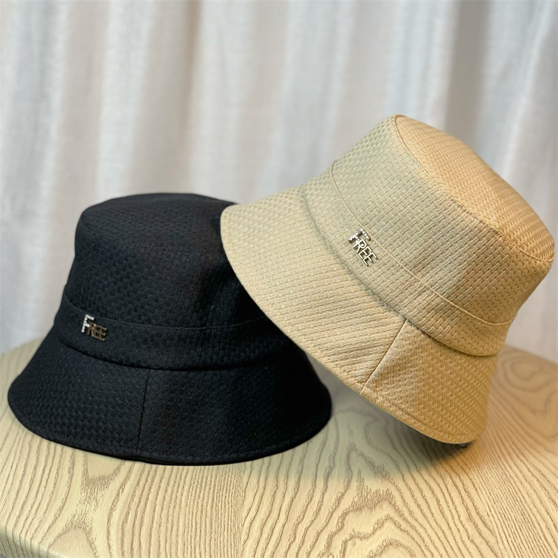 2023 New Autumn Bucket Hat Women's Korean-Style Fashion Sun-Proof Bucket Hat Plain All-Match Face-Looking Small Bucket Cap Fashion