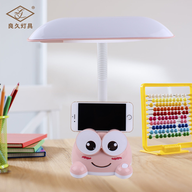 Socket Table Lamp Led Children Eye-Protection Lamp Cartoon Student Table Lamp Dormitory Learning with Pen Holder Portable Reading Lamp