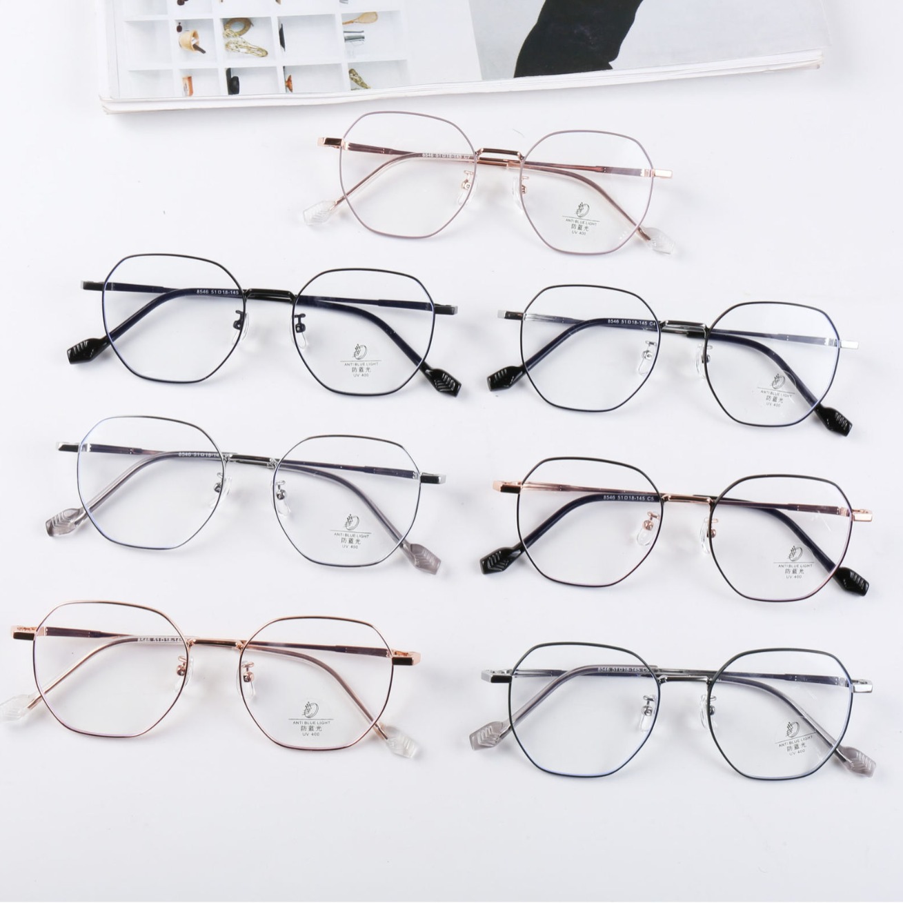 新款时尚流行复古多边网红ins小红书同款眼镜架可配近视超轻混批