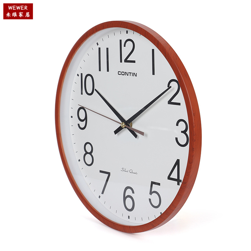 Kangtian Contin Wall Clock round Home Office Simple Clear Large Font in Stock Wholesale Foreign Trade Factory Direct Sales