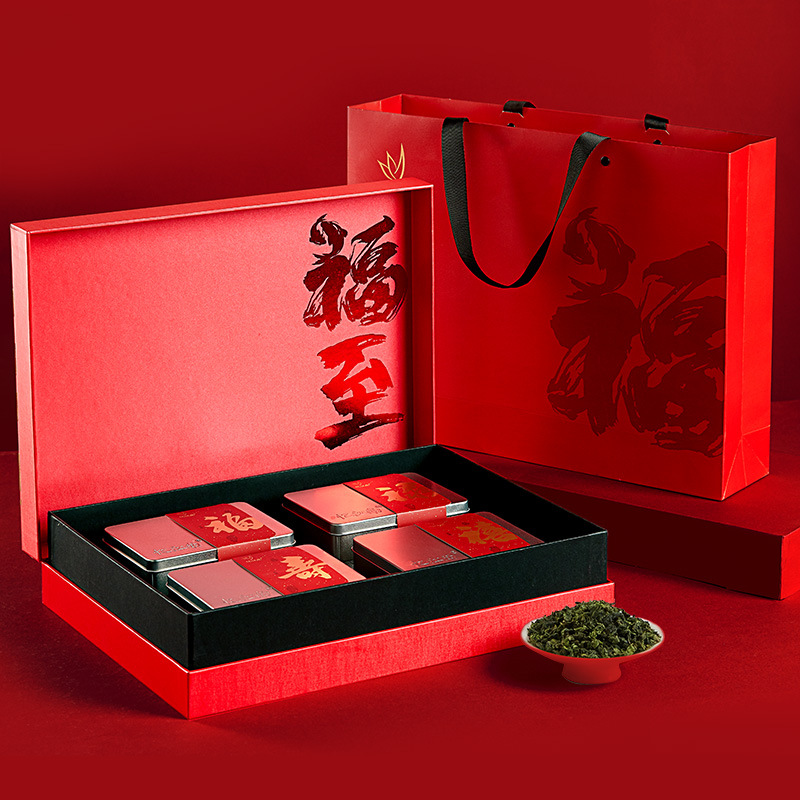 忆江南茶叶福至铁观音礼盒360g清香型铁观音送礼送长辈年货礼盒装