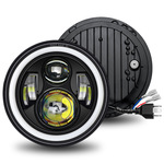 跨境汽车LED哈雷7寸牧马人大灯越野车前照灯摩托车电动车改装车灯