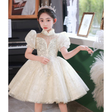 儿童礼服公主裙冬季钢琴演奏表演礼服裙小主持人高端蓬蓬裙演出服