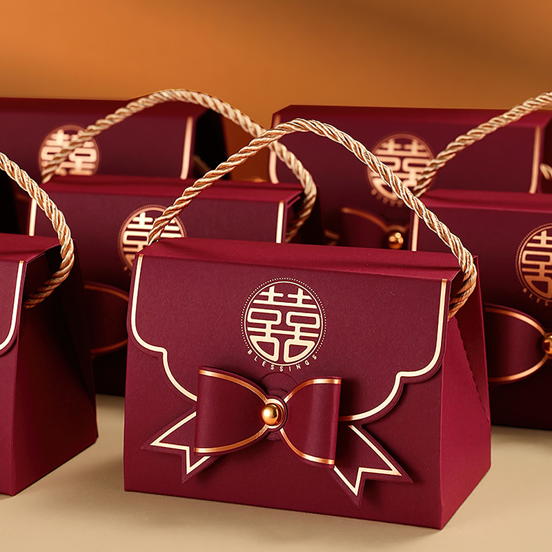喜糖盒结婚2022新款高级婚礼手提糖果礼盒订婚喜糖包装袋子空盒子