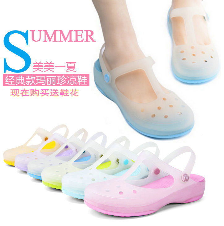 Summer Women's Sandals Jelly Women's Shoes Beach Shoes Hole Shoes Eva Sandals Closed-Toe Slippers Sandals One Piece Dropshipping