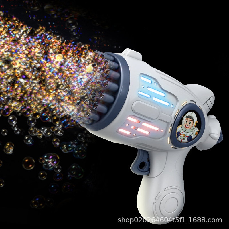 Best-Seller on Douyin Bubble Machine Handheld Space Bubble Gun 29 Holes Fully Automatic Bubble Gun Children's Toy Factory Direct Sales