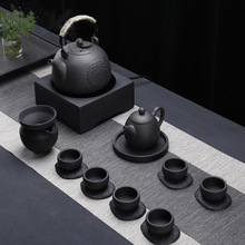 台湾火山石提梁煮茶壶电陶炉陶瓷茶水壶煮茶器陶壶养生明火烧水壶