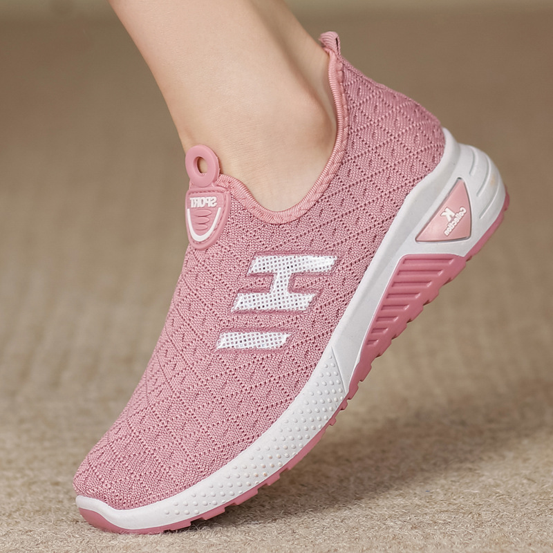 Women's Shoes 2023 Summer New Cross-Border Foreign Trade Flying Woven Women's Shoes Women's Breathable Casual Sneaker Women's One Piece Dropshipping