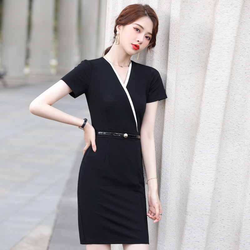 2021修身职业装气质女神范时尚连衣裙职场ol售楼部工作服夏季薄款