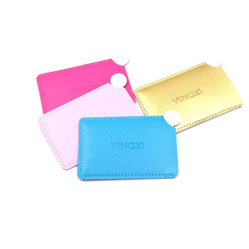 Spot Wholesale Portable Cosmetic Mirror Square Stainless Steel Cosmetic Mirror Pu Leather Cosmetic Mirror Gift Mirror