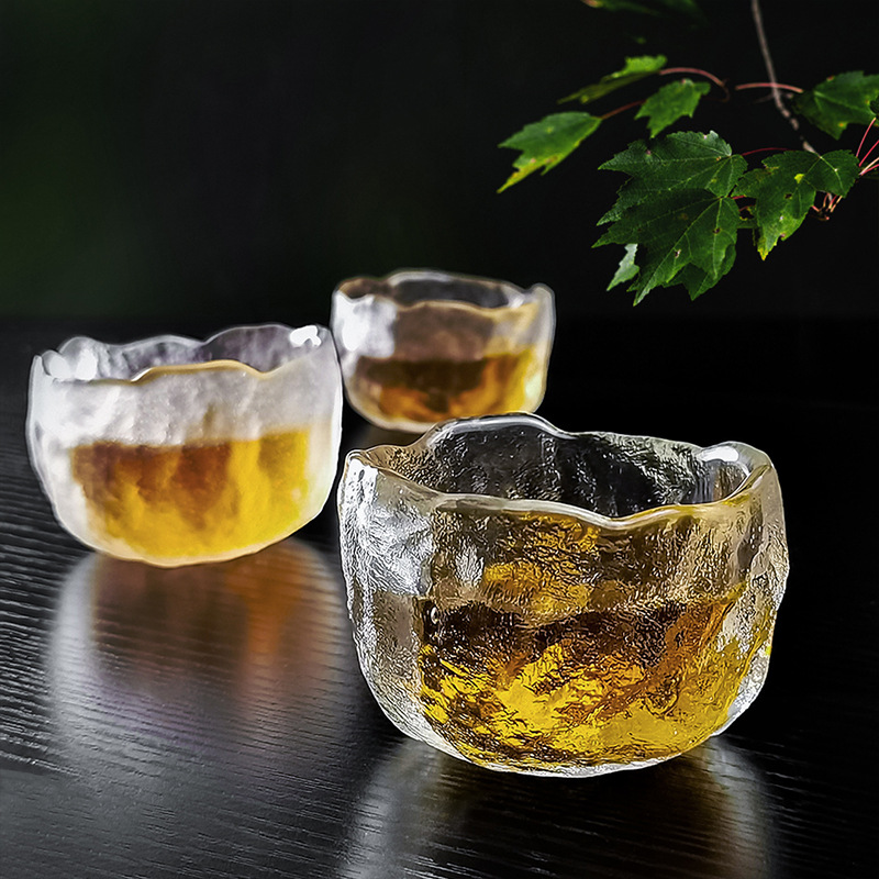 日式玻璃茶具冰冻烧琉璃杯功夫小茶杯客厅摆件主人杯