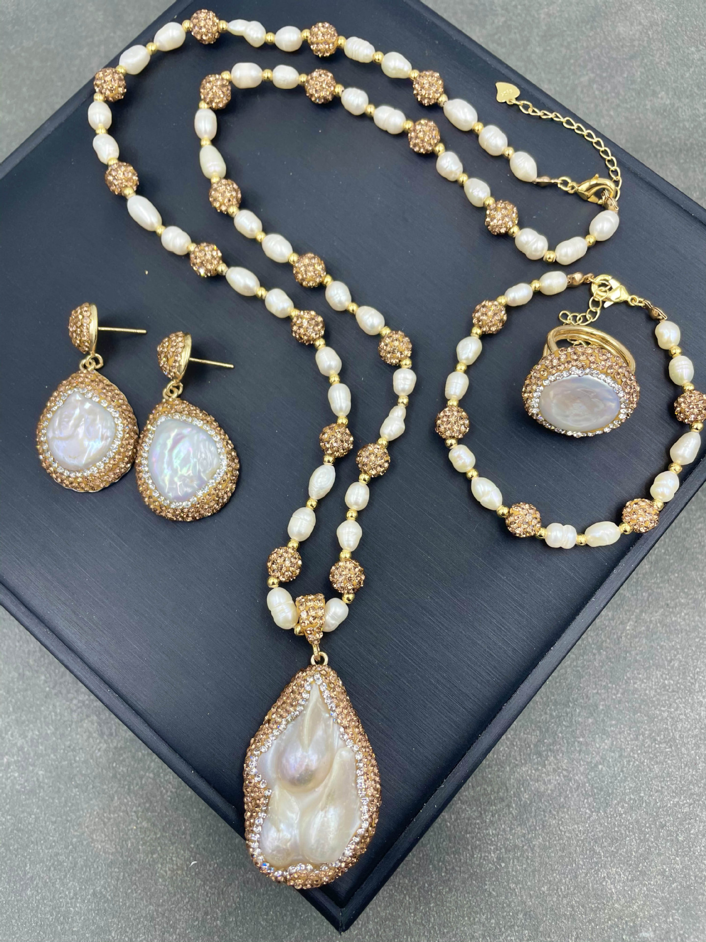 支持复检售后服务首饰套装款式2021年秋季上市年份/季节珍珠,水钻