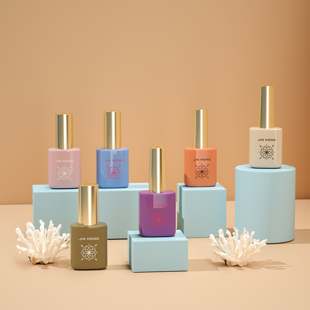 12ml高档甲油胶瓶子 甲油胶玻璃瓶 指甲油胶空瓶带刷子