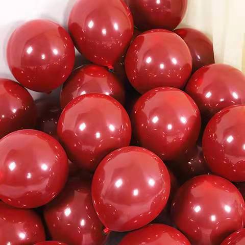 10-Inch Wedding Decoration Rubber Balloons Gem Red Balloon Double-Layer Thickened Pomegranate Red Wedding Room Wedding Decoration Balloon